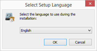 Selection of the language for the installation